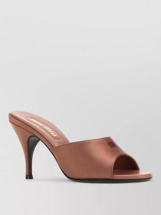 Miu Miu satin peep toe stiletto heel mules