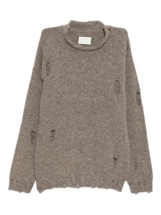 Lauren Manoogian distressed jumper - women - Suri Alpaca/Merino/Polyamide - 5 - Grey