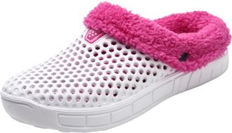 Generic Womens Mens Warm House Slippers Fur Lined Clogs Fluffy Slip on Garden Shoes Indoor Outdoor Mules Unisex Lightweight Slippers with Warm Fur Lined Slip 