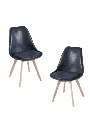Regalos Miguel Regalos Miguel - Packs Sillas Comedor - Pack 2 Sillas Synk Vintage - Negro