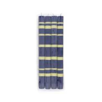 British Colour Standard Striped Dinner Candles - Set of 4 in Midnight/jasmine at Nordstrom
