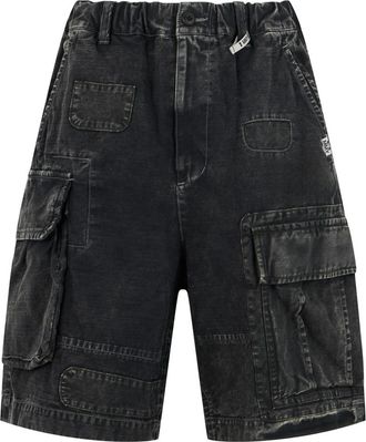 Miharayasuhiro Repaired Cargo Shorts - Heren - Denim shorts - Zwart - M - Katoen - Korte Broeken