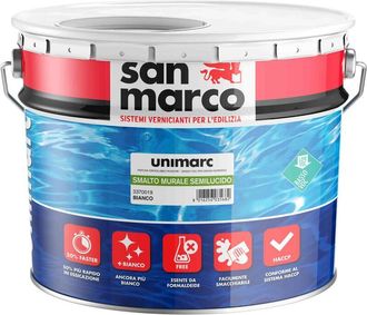 San Marco San Marco - Unimarc smalto murale semilucido bianco lt 2,5 a base acqua