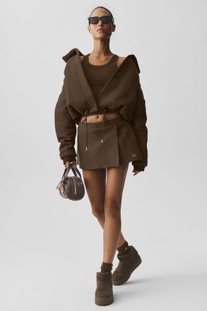 Alo | Alpine Meadow Mini Skirt in Espresso, Size: Medium