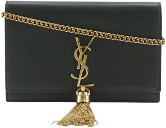 Saint Laurent Pre-owned Kate Calf Chain Wallet - Dames - Vintage Schoudertas - Zwart - ONE Size - Leer - Vintage