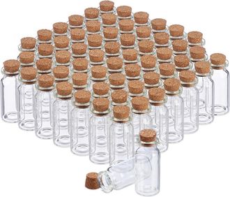 OEM Frascos De Vidrio Con Tap&oacute;n De Corcho - 10 Ml - Para Aceites Especias Hierbas Arena - Pack De 120