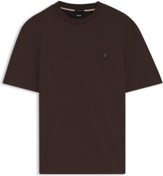 BOSS Cotton T-shirt with Double-B monogram badge