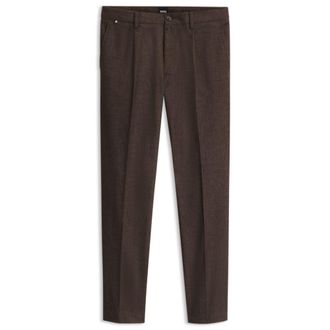BOSS Modern-fit pants in stretch melange fabric