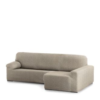 Eysa Funda de sof&aacute; chaise longue el&aacute;stica derecha topo 250 - 360 cm