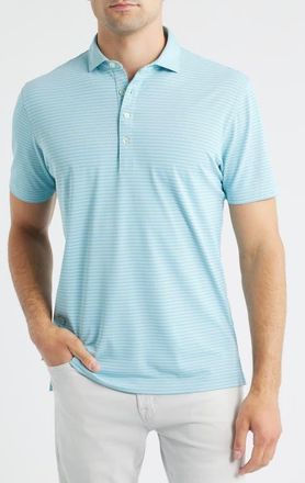 Johnnie-O Stetsons Stripe Performance Polo in Macaw at Nordstrom, Size Xx-Large