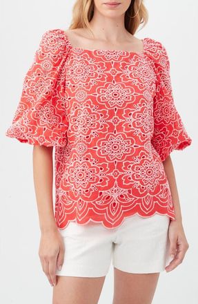Trina Turk Veil 2 Top in Capri Coral/Whitewash at Nordstrom Rack, Size X-Small