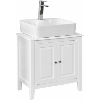 SoBuy Sobuy - Armario Para El Debajo Del Lavado,2 Puertas,blanco,l 60 X P 30 X H 62 Cm Frg202-w Es