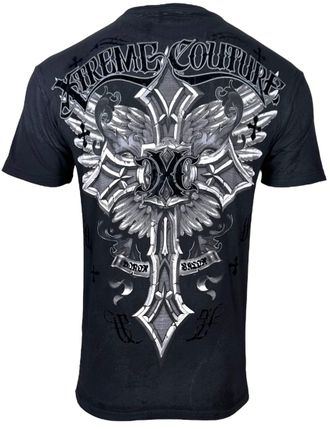 Xtreme Couture by Affliction Mens T-Shirt Brigadier Y2K, Black, Medium