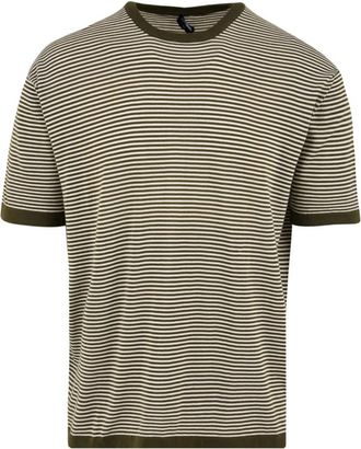 Drumohr Gestreept T-shirt voor Heren - Heren - T-shirts - Groen - M - Tops