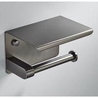 OEM Portarrollos De Papel Higi&eacute;nico Gris Para Montaje En Pared, No Requiere Perforaci&oacute;n, Acero Inoxidable 304 Con Estante Para Ba&ntilde;o