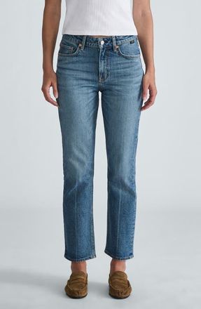 Mavi New York High Waist Ankle Straight Leg Jeans in Mid Shaded Classic Blue at Nordstrom, Size 30 X 28
