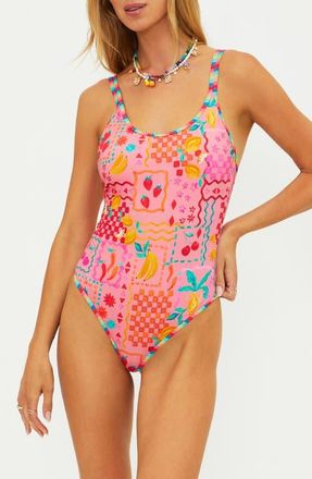 Beach Riot Naomi Print One-Piece Swimsuit in Passion Fruit at Nordstrom, Size X-Small