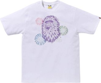A Bathing Ape Head Firework Tee 2 White 1K72-110-012-WHITE