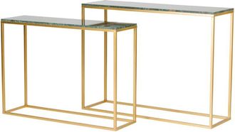 Adda Home Set 2 Consolas Metal Marmol 100x30x75 91x26x66cm