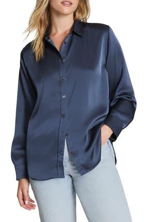 Spanx Better Than Silk Button-Down Shirt in Earth Stone at Nordstrom Rack, Size X-Small