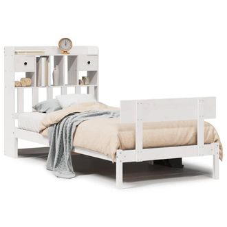 Berkfield Home Bookcase Bed without Mattress White 90x200 cm Solid Wood Pine