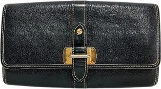 Louis Vuitton Pre-owned Clutches, male, Black, Size: ONE SIZE Pre-owned Suhali Long Wallet