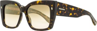 Dsquared2 D20017S Tortoiseshell Rectangular Sunglasses - Brown