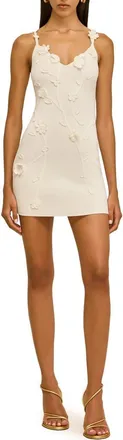 Cult Gaia Flora Appliqu&eacute; Minidress in Off White at Nordstrom, Size Small