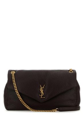 Saint Laurent Dark Brown Leather Big Calypso Shoulder Bag
