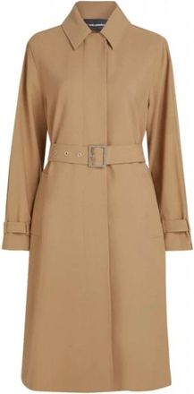 Karl Lagerfeld Jassen, Dames, Bruin, S, Polyester, Geplooide Trenchcoat