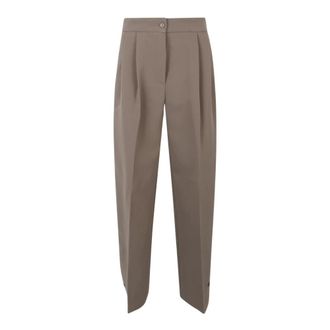 Frankie Shop Tapered Trousers, female, Brown, M, Doyer Pleated Trousers