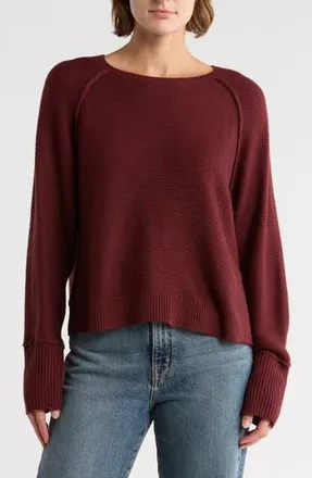 Adrianna Papell Exposed Seam Sweater in Merlot at Nordstrom Rack, Size X-Small
