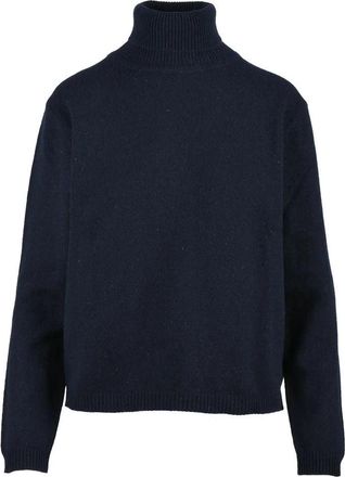 Re Midnight Blue Cashmere & Polyamide Turtleneck