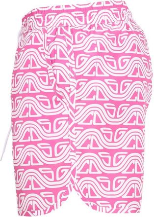 GCDS Waved Print Swim Shorts - Pink