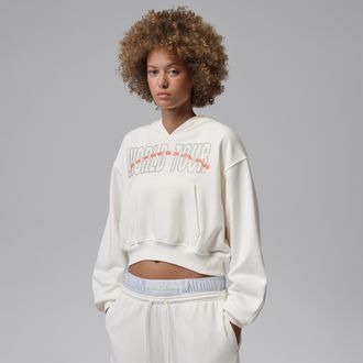 Nike Jordan Womens Jordan Brooklyn Fleece Pullover Hoodie in White | IF1398-133