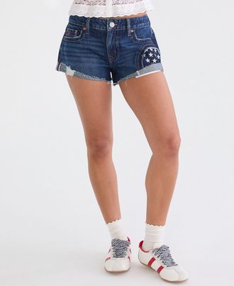A&eacute;ropostale Vintage Low-Rise Denim Shorty Shorts