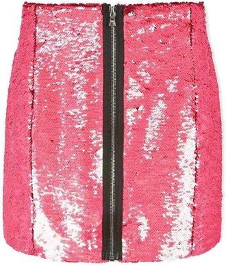 Markus Lupfer Hologram Pink Sequin Skirt Size S