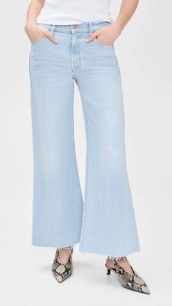 Mother Twister Ankle Fray High-Rise Wide Leg Jeans In Cowabunga