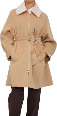 Marella Kameeljas met Wolmix - Dames - Jas met riem - Bruin - L - Wol - Jassen