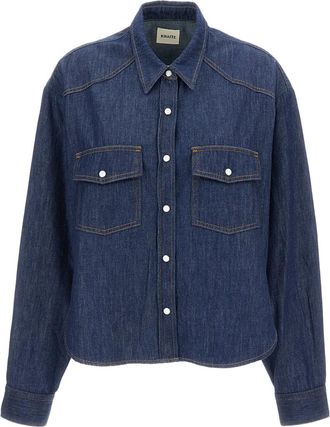 Khaite Structured Blue Jacket with Clean Lines