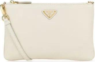 Prada White Leather Crossbody Bag
