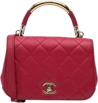 Chanel Pre-owned Carry Chic Handbag - Dames - Vintage Handtas - Roze - ONE Size - Leer - Vintage
