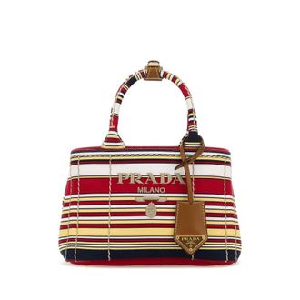 Prada Embroidered Canvas Mini Handbag