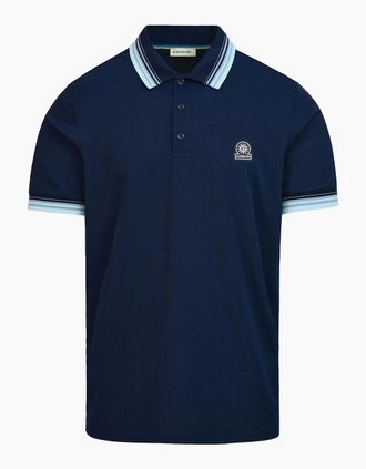 Sandbanks Mens SANDBANKS GRADIENT RIB POLO NAVY - Size: 38
