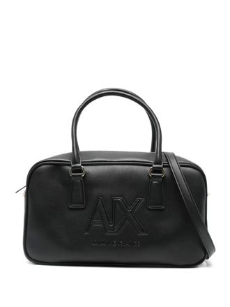 A|X Armani Exchange Shopper met logo-reli&euml;f - Zwart