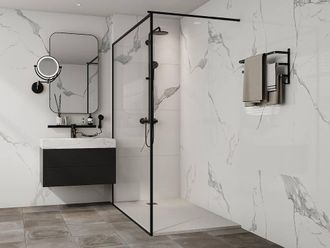 Vente-Unique Resin Free-Standing Or Flush Shower Tray - White - 160 X 90 Cm | Size: 1600mm x 900mm