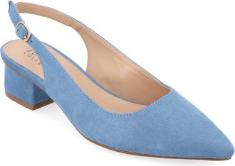Journee Collection Sylvia Slingback Pump - Wide Width Available in Blue at Nordstrom Rack, Size 5.5