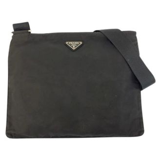 Prada Pre-owned Nylon Tessuto Triangle Logo Schoudertas - Dames - Pre-owned - Zwart - Maat: ONE Size Nylon