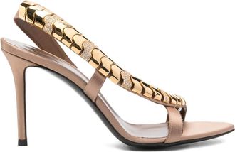 Giuseppe Zanotti 105 mm Gz Dafne slingback sandalen verfraaid met ketting - Beige