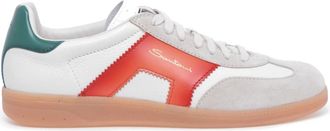Santoni DBS Olympic Sneaker - Heren - Sneakers - Wit - 44 1/2 EU - Leer - Schoenen